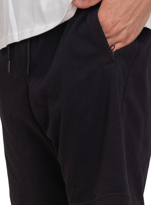 Black Zipper Melton Short - Khotwh
